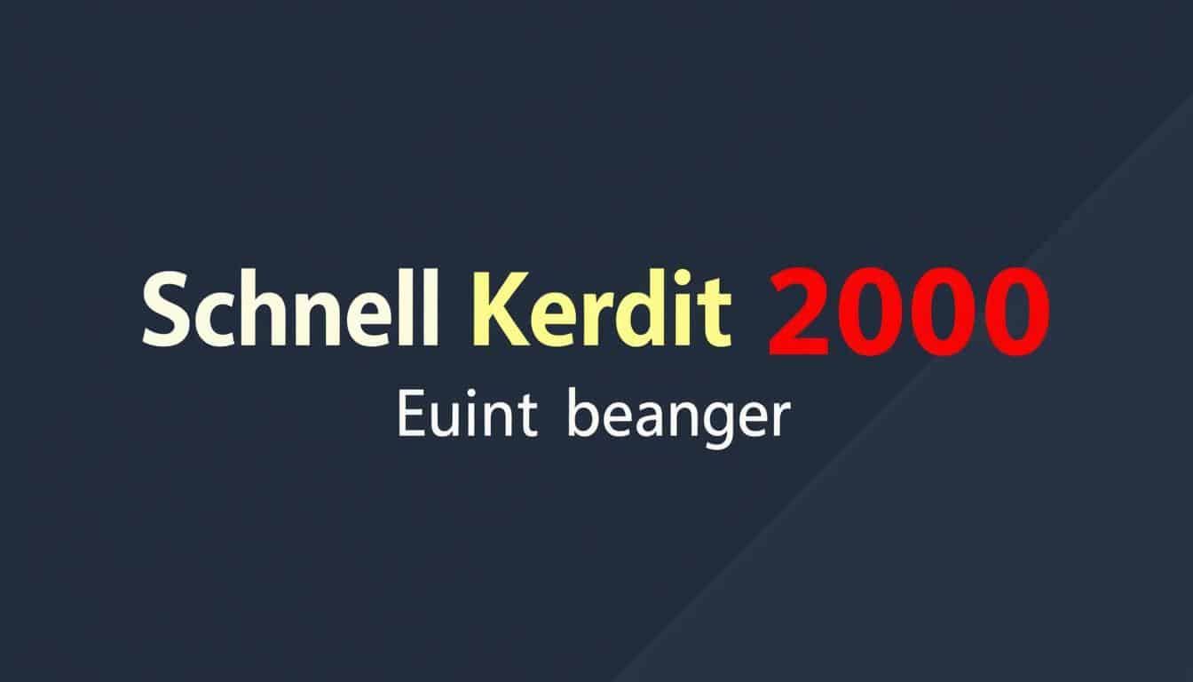 Schnell Kredit 2000 Euro hier beantragen